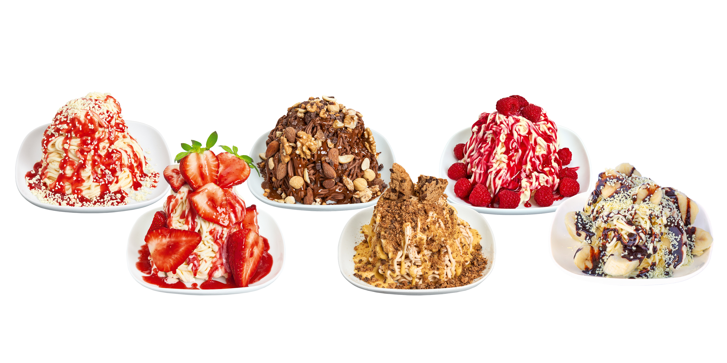 Spaghetti Eis, 6 Sorten